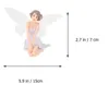 التماثيل الزخرفية الكائنات 3pcs Flying Wings Flower Flower Fairy Miniature Cake Decoration Desktop Car OrnamentDecory