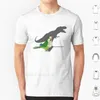 メンズTシャツT  -  REX Green Monk Parakeetシャツ綿の男性女性10代オウムティラノサウルス恐竜