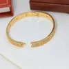 Paar Volledige Diamond Bangle Lovers Armband Aurous Gold Snap Versie Rose-Goud Wit-Goud Goud Drie Kleuren Beschikbare Maat 17