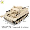 Huiqibao Militaire Duitse King Tiger Tank Model Bouwstenen Leger WW2 Soldaat Figuren Man Wapen Bakstenen Kinderen Boy Toys Gift 220715