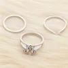 3pcs Silver Toe Rings definido para jóias de corpo sexy da praia para mulheres