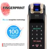 SHPDP718 Lock Keyless Fingerprint PUSH PULL Two Way Digital Door English Version Big Mortise Gold Color Retail Box1436617