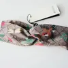 Designer Silk Cross Pannband Dam Elastiska Hårband Retro Turban Huvudinpackningar Dam Blommor Hummingbird Orchid G227084F