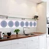 Наклейки на стену 20 шт. Мандала стиль PVC цветочная стикер кухня ванная комната плитка талия самоклеящаяся напольная экологическая