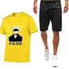 Camisetas masculinas homens de manga curta Jujutsu kaisen camiseta de verão hip hop harajuku de alta qualidade gojo satoru impressão algodão shorts shorts sportsw