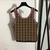 Casual Letter Jacquard Knits Vest Full Alphabet Suspender Tanks Top Summer Knitted Sleeveless Tees