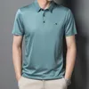 Sommer Diamanten Golf männer Polo Shirts Luxus Maulbeerseide Kurzarm Männer T-shirts Business Einfarbig Dünne Mann Tees