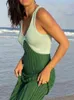 2022 Femme en tricot couloir de couleurs de couleur Sumy Sexy V couche épissage midi