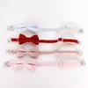 Colliers pour chiens Laisses Harnais Et Laisse Ensemble Plaid Bowknot Chat Laisse Réglable Chaton Collier Animal De Compagnie Pour Petits Chiens Chats Rose BlueDog