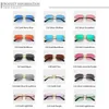 Caterside Blue Gradient Lens Metal Sunglasses Kobiety luksusowe krawędź małe kwadratowe okulary przeciwsłoneczne dla mężczyzn Framless 220629