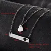 Pendant Necklaces High Quality Mirror Polish Heart Blank Bar Double Layers Stainless Steel Necklace Accessories Women Bijoux Gifts Heal22