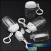 Packing Bottles Office School Business Industrial PC 30 ml Tom Hand Sanitizer Travel Small Size Holder Hook Keychain Carriers White Cap R