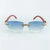 Mikropavé-Diamant-Sonnenbrille 3524012 mit originalen Holzbeinen und 56-mm-Glas