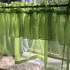 Gardin draperier koreanska ruffle solid grön halva för kökspartition ren voile korta fönster valanser kaffe p184hcurtain