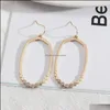 Stud Earrings Jewelry Designer Frame Teardrop For Women Fashion Painting Metal Water Drop Hollow Out Statement Delivery 2021 Mwvx5