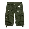Mens Military Cargo Shorts Marke Armee Camouflage Shorts Männer Baumwolle Lose Arbeit Casual Kurze Hosen Kein Gürtel