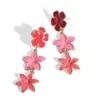 Dangle & Chandelier Fashion Long Large Multicolor Earrings Pink Yellow Flowers Drop Jewelry For Women Accessoires YT123Dangle