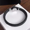 Luxe armband roestvrij stalen gesp hoge kwaliteit lederen open armband voor mannen en vrouwen