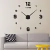 Relógios de parede moda relógio 3d design moderno design acrílico espelho adesivo de sala de estar decoração quartzo assistir horloge home decorwall