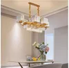 Lampade a sospensione Moderno Lusso K9 Lampadario di cristallo Illuminazione Rettangolo Cristal Lampadari Casa Soggiorno Sala da pranzo Lampada a sospensione AC 110-240VPen