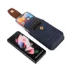 Universal Holster Pu Leather Case för Samsung Galaxy Z Fold 3 Fold3 5G Huawei Mate X2 Honor Magic V iPhone 13 Folding Phone Business Card 6.7Im Vertical Hip Belt Pouch