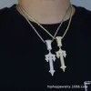 Nouveau pendentif croix hip hop trapstar London incrusté de zircon style pop rap chaîne de tennis portable Cuba299N