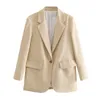 Costumes pour femmes Blazers couleur unie mode bureau dame manteaux décontracté surdimensionné ample un bouton costume veste femmes 2022 automne hiver