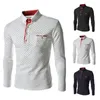 Men's Polos Fashion Men Shirts Top Spring Autumn Plus Size Polka Dot Button Down Long Sleeve T-Shirt Slim TopMen's Men'sMen's