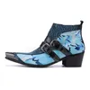 Mode Klassische Luxus Stiefel Männer Echtes Leder Knöchel Schlange Stiefel Männer Italienische Business Kleid Schuhe Spitz Cowboy Boot