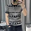 Sleeve Short Knitting T Shirt Men Slim Streetwear Contrast Tee Homme Social Club Outfits T-Shirt 3 Color ee -