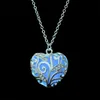 Pendant Necklaces Heart Shape Hollow Glowing In The Dark Necklace For Women Crystal Luminous Jewelry Wholesale Christmas GiftsPendant Godl22