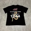 T-shirts pour hommes surdimensionnés RRR123 T-shirts hommes T-shirt 1234 numéro lettre tissu lourd imprimé serpent femmes chemise hommes
