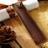 Genuine Leather Pen Pouch Holder Single Pencil Bag Pens Case With Snap Button For Rollerball Fountain Ballpoint Pen