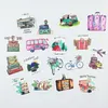 50 stks kleurrijke road trip natuur reissticker aquarelstijl outdoor reis graffiti -stickers voor doe -het -zelf bagage laptop skateboard motorfiets fietssticker