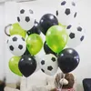Feestdecoratie 1set voetbal voetbal sport thema ballonnen helium folie mix latex ballon zwart groene jongen gelukkige verjaardag decoratiesparty
