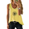 100% Cotton Women Waistcoat Summer Oversized Dandelion Print Fashion Harajuku Female Regular Graphic Steevless Ladies Tank Tops 220318