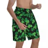 Herr shorts St Patricks Day Irish Board Shamrocks Print Custom Beach Short Pants Man Elastic Waist Classic Swimming Trunks 2xlmen's