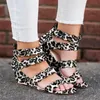 Sandali Autunno Guardaroba Piattaforma Zip Pelle Stampa Fashion Wedge Leopard Back Ladies Sandali da donnaSandali