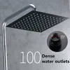 Black Ultrathin Rainfall Shower Head 12 Inch Stainless Steel Bathroom Square Large Top Nozzle Spray Accessori 220401
