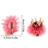 Épingle à cheveux pour enfants Coiffe Fille Princesse Maille Tête Fleur Stéréo Couronne Perles Pince À Cheveux Barrette Cadeaux D'anniversaire Accessoire De Cheveux