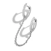 Fashion Zircon Double Circle Chain Hoop Earrings for Women Ear Cuff Buckle Cartilage Huggie Earrings Personality