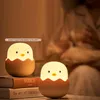 Night Lights Led Egg Shell Lamp Silicone Darum Light Touch Switch For Children Kids Baby Bedroom Decorative Maison Bedside BedNight