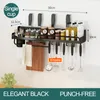 Punch-organisateur de cuisine multifonctionnel mural, étagère de rangement de cuisine, supports à épices, accessoires en aluminium 220409321Y