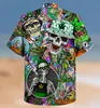 Herren-Freizeithemden, hawaiianische Strand-Party-Oberteile, kurze Ärmel, Sommer-Männer, 2022, locker, atmungsaktiv, 3D-Druck, trendig, coole Mode