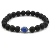 Bracelet en pierre de lave noire naturelle Oeil de tigre Perles de turquoise Bracelets de chakra Bracelet diffuseur d'huile essentielle Bracelet de perles de roche volcanique