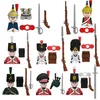 MOC Militär Französisch Britischer Soldat Figuren Bausteine Armee Mittelalterliche Napoleonische Kriege Füsilier Gewehre Waffen Ziegel Spielzeug 220715