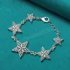 925 Sterling Silver Hollow Six Star Armband For Women Wedding Engagement Party Fashion Charm Jewelry