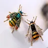 Funny little bee Brooch female pearl Rhinestone cardigan suit Brooches Pin neckpin accessories gift GC1433