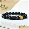 Arts et artisanat 8mm perles de pierre d'oeil de tigre 12 constellation couple brins noirs bracelet hommes bracelets pour femmes pseras m sports2010 dhuwt