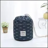 Sacs de rangement Accueil Organisation Housekee Jardin en forme de baril Cosmétique Grande capacité Dstring Voyage Commode Pochette Xford Tissu Bird Print